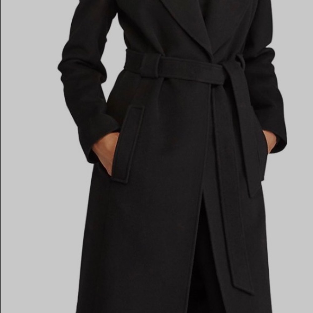 RALPH LAUREN WRAP BLACK COAT